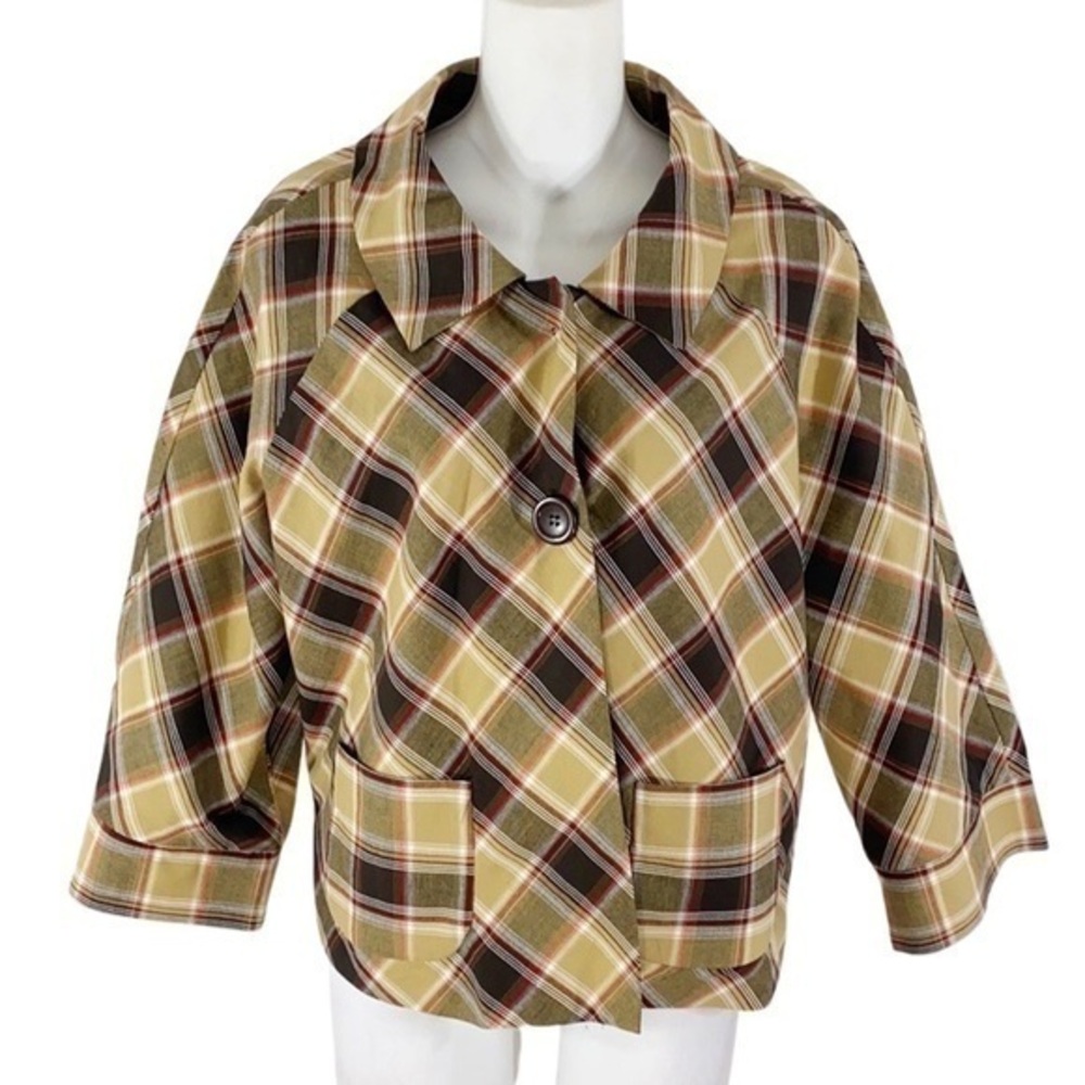 NWT Live a Little L.A.L. Tan plaid jacket